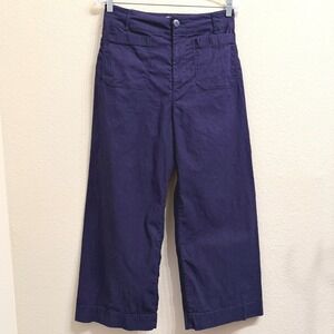 Maeve The Colette Wide Leg Pants Embroidered Women 30 Navy Blue Magic Fabric